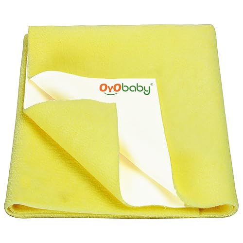 Image of OYO BABY Waterproof Dry Sheet Single Bed 72x36 Inch | Suitable for All Age Groups | Extra Absorbent Quick Dry Sheet | Breathable, Reusable Mattress Protector - Yellow
