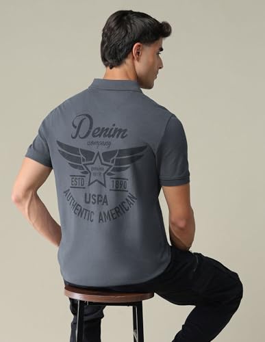 Image of U.S. Polo ASSN. Printed Polo T Shirts for Men - 100% Cotton, Half Sleeves Mens Tshirt