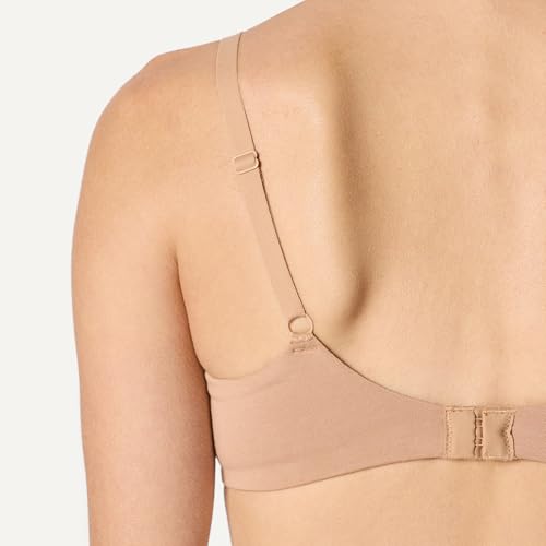 Image of Amazon Essentials Women's Cotton Jersey Lined Wired Plunge Push-Up Bra, Pack of 2