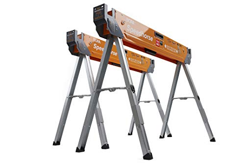 BORA Speedhorse Saw Horses 2 Pack Folding Heavy Duty Metal Sawhorse by BORA - Used condition - US$138.75