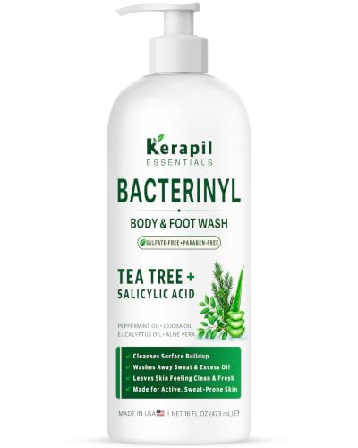 KERAPIL Tea Tree Oil Body Wash with Salicylic Acid, 16 fl oz
