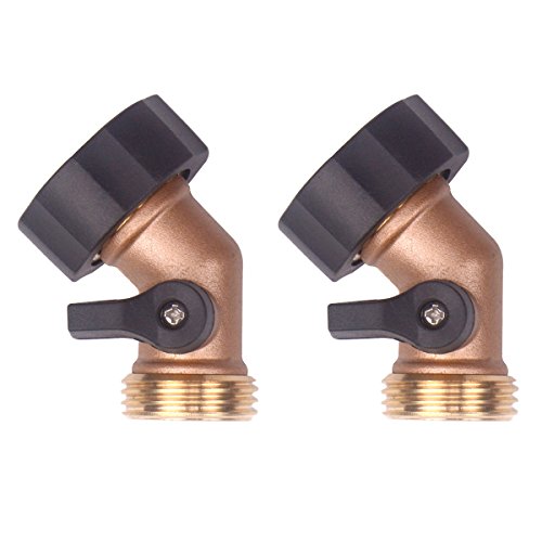 2Pcs Brass 45 Degree Water Hose Elbow Connector Hose Extender Adapter