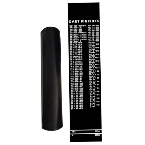Tapete para dardos con regla de lanzamiento para suelo de entrenamiento negro