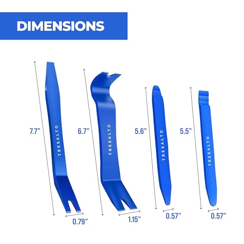 Image of Auto Trim Removal Tool Set - 4pcs No-Scratch Plastic Pry Tool Kit for Car Interior - Fastener, Clip, Door Panel, Molding, and Dashboard Removal Tools - Easy-to-Use Auto Trim Tools for Vehicles