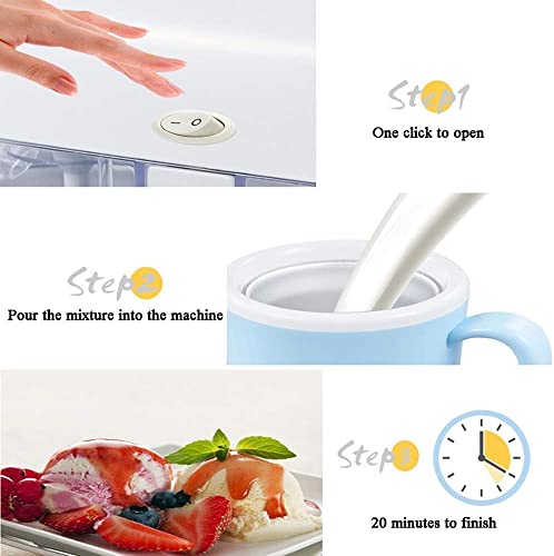 ATAAY Softeismaschine Topping Dispenser, Slush-Eismaschine mit Zwei Bechern für Zuhause, maschinenabnehmbarer… – Bild 6