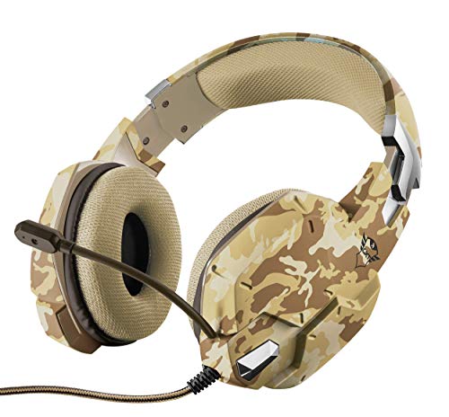 Trust Gaming GXT 322D Carus - Auriculares Gaming Stereo para PC, Color Desierto Camuflaje