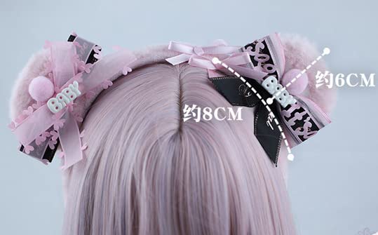 Amazon.co.jp: 熊耳 ロリータ カチューシャ ヘッドドレス もこもこ 