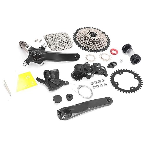 Glomora 9 Speed Groupset 42T Flywheel Bike Shift Kit Crank Shifter Rear Derailleur Chain Set (36T Chainring)