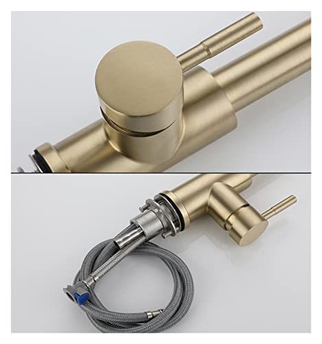 Robinet de cuisine en or brossé avec douchette pour simplifier vos recettes