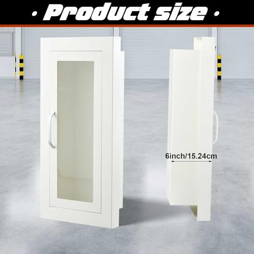 image for Zonon 1 Pcs Semi Recessed Fire Extinguisher Cabinet Box Steel Recessed