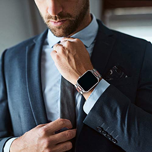 Compatible With Apple Watch Band 49Mm 45Mm 44Mm 42Mm,Dmmg Wood Metal Natural Genuine Purple Sandalwood With Stainless Steel Metal Clasp Replacement Iwatch Band Compatible For Apple Watch Series 8 7 6 5 4 3 2 1 Ultra Se #TOP4