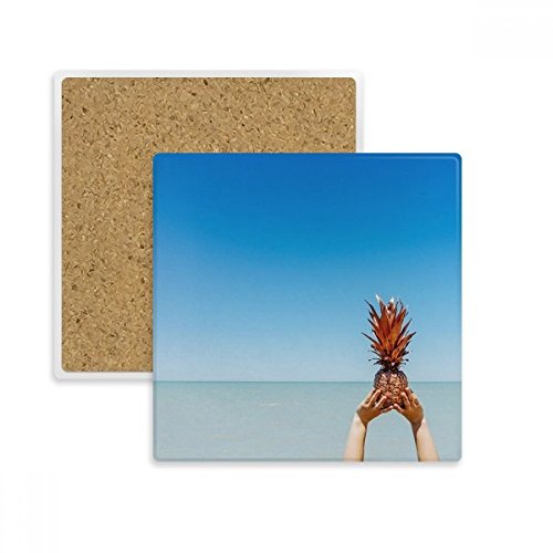 Dessous de verre carré dessous de verre boisson pierre absorbante 2pcs - 2