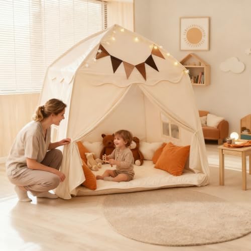 Kids Play Tent with Star Lights and Flags - Image 2