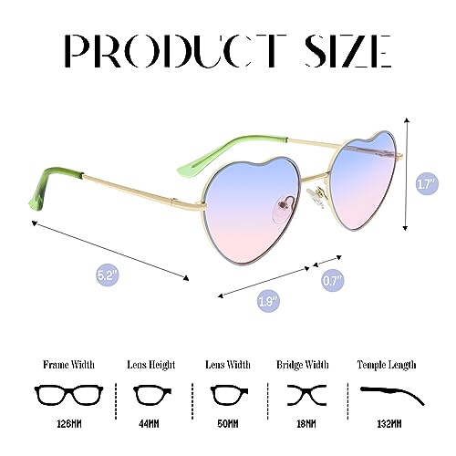 FAA'N Kids Heart Shaped Sunglasses - Girls' Fashion Trendy Sunglasses3