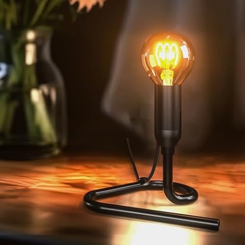 BrightArk E14 Retro Table Lamp with Switch Cover