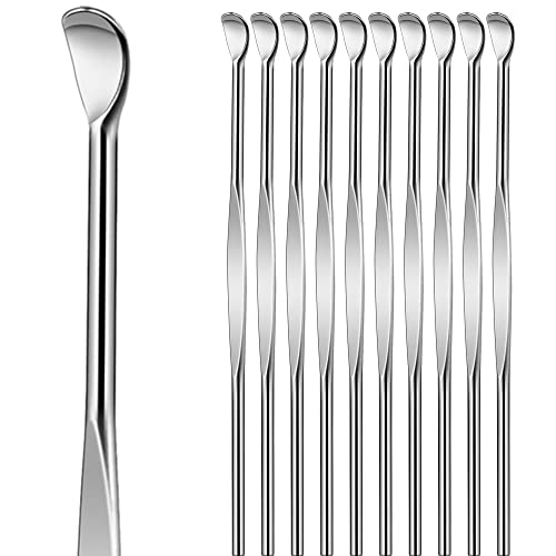 10Pcs Sliver Metal Ear Spoon Earwax Curette Remover Earpick Tool Hanging Clean Tool For Ear Key Hanging Key Pendant For Adult Children #TOP1