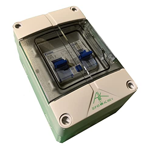 Sicherungskasten Aufputz mit FI und Sicherung für innen aussen garten boot camper IP65 Gartenhaus - fertig verdrahtet - Pool Camping Garage Cover