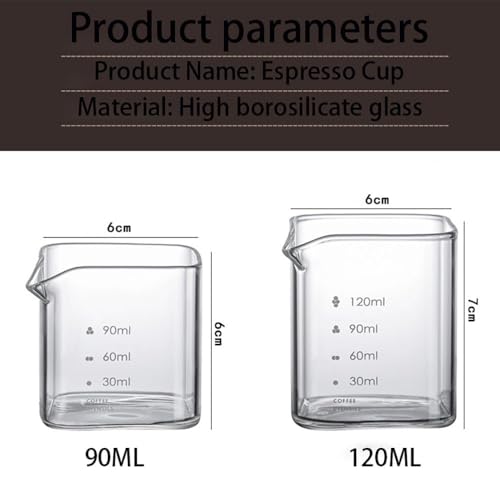 Vaso medidor espresso 90 ml vidrio borosilicato miniatura 3