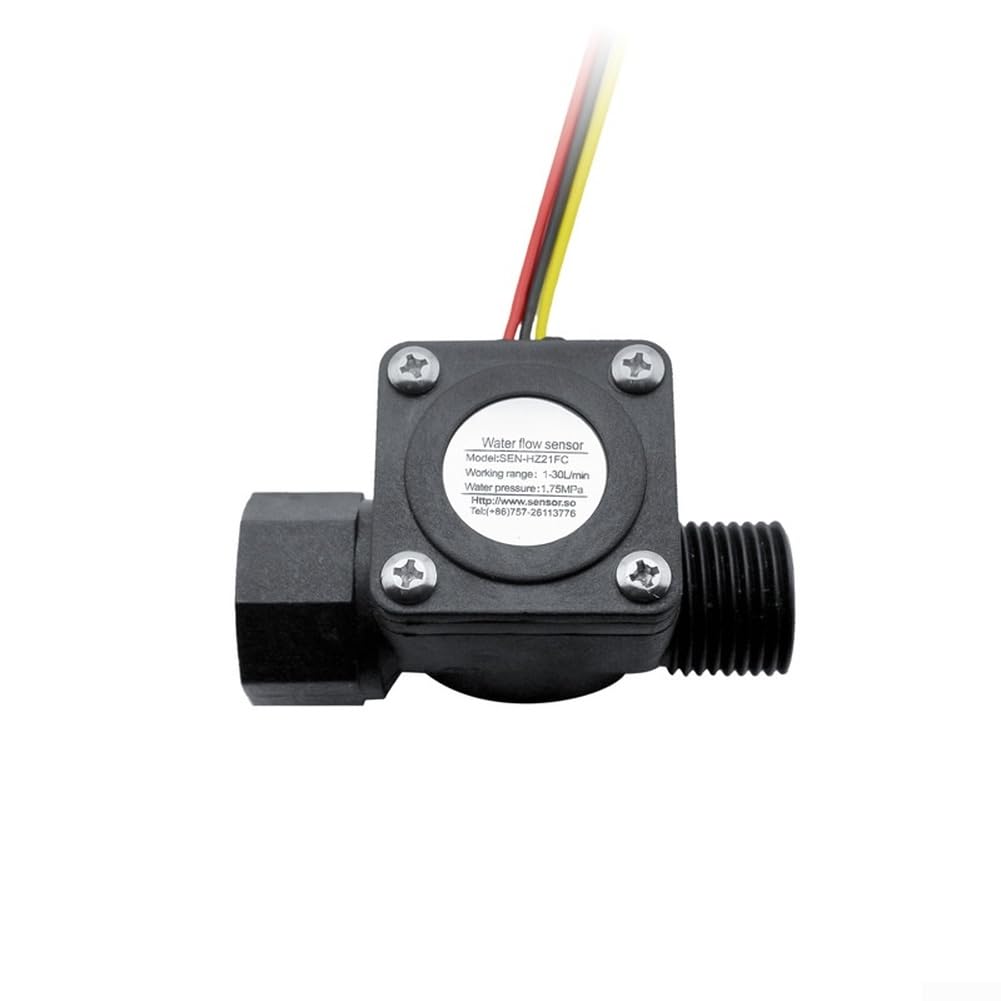 Débitmètre d'eau industriel en nylon avec turbine de 1 à 30 l/min, capteur de pression 1,75 MPa avec signal d'impulsion de sortie pour chauffe-eau et applications à vapeur