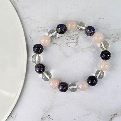 Image of Reiki Crystal Products Certified Natural Crystal Stone Round 10 mm Beads Bracelet for Men and Women | Reiki Charged Gemstone Jewellery Bracelet| Multiple Stone Variants Available