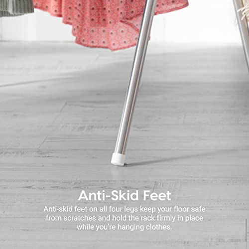 Iris Usa Foldable Drying Rack With Extendable Rods For Large Laundry Loads, Clothes Drying Rack, Freestanding Foldable Laundry Rack, Anti-Skid Feet, Portable And Storable, Silver #TOP7