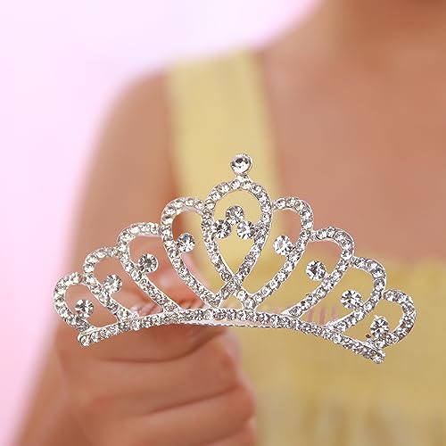 Jwicos Mini Princess Comb Silver Crystal Hair Comb Rhinestone Hair Accessories Comb Headband Decorations For Women And Girls thumb #3
