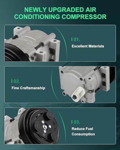 Image of SCITOO AC Compressor for Ford for Ranger 2.5L 1998 1999 2000 2001 | Fast Cooling, Ultra Low Noise (≤72 dB) Air Conditioner Compressor for Summer, with Clutch, F8FH-19D629EA YCC-192 ZZM261450