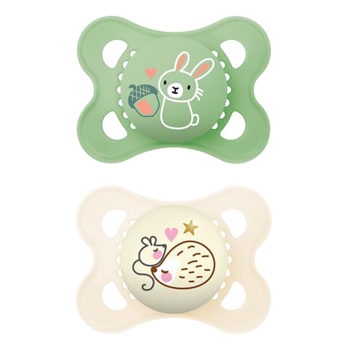 Image of MAM Day & Night Pacifiers, Glow in The Dark Pacifier for Breastfed Babies, 0-6 Months, Unisex
