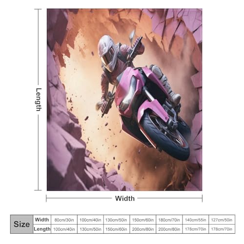 Couverture chaude et confortable moto 3D lavable en machine pour lit double - 6