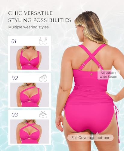 Image of SHAPELLX Tummy Control One Piece Swimsuit with Mesh Wrap Skirt Swim Dress