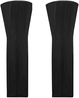 SIRUITON 2 Pack Patio Heater Covers 420D Oxford Fabric Waterproof with Zipper Black-24 Months of use H89xD33x19 in