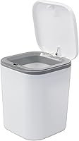 Vista 1 de Vababa Mini basurero de 2 litros/0.5 galones, bote de basura pequeño con botón, color blanco