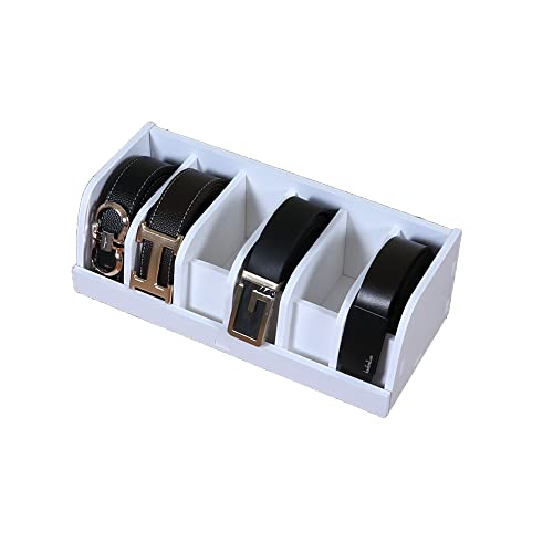 Mollytek Holzgürtel-Organizer, Gürtelbehälter, Aufbewahrungshalter, Gürtelbehälter, transparente Gürtelvitrine für Schrank, Krawatte und Fliege (6 Gitter) Cover