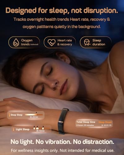 FITVII Screenless Fitness Tracker for Women Men, Health and Fitness Wearable with 24/7 Heart Rate, Blood Pressure and HRV Sleep Monitor, Subscription Free Activity Tracker for Android & iPhone - Image 5