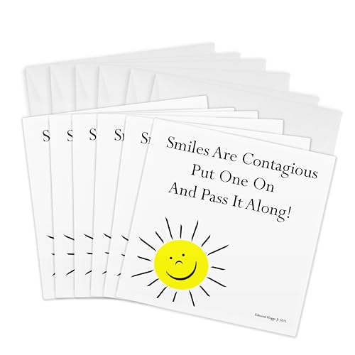 3dRose 8 x 8 x 0.25 Inches Smiles Are Contagious Greeting Cards, Set of 6 (gc_31033_1)