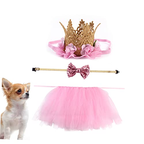 Disfraz para perro set 3 piezas rosa princesa miniatura 6