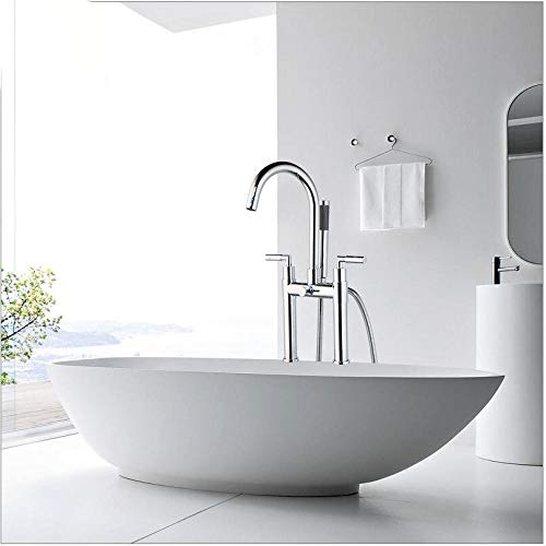 Robinet de baignoire cascade chromé au design mural épuré pour salle de bain