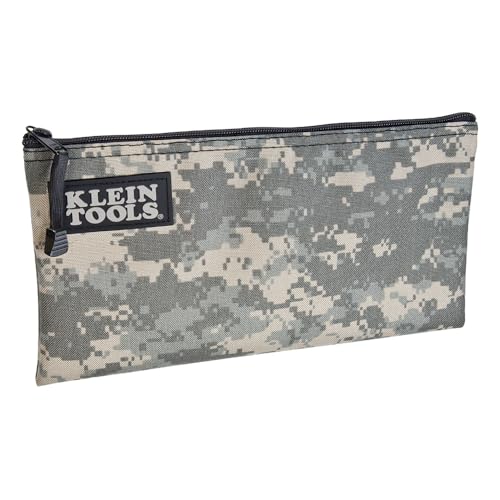 Klein Tools 5139C Zipper Bag, Camouflage Cordura Nylon Tool Pouch with Heavy-Duty Zipper Close, 12.5 x 7-Inch