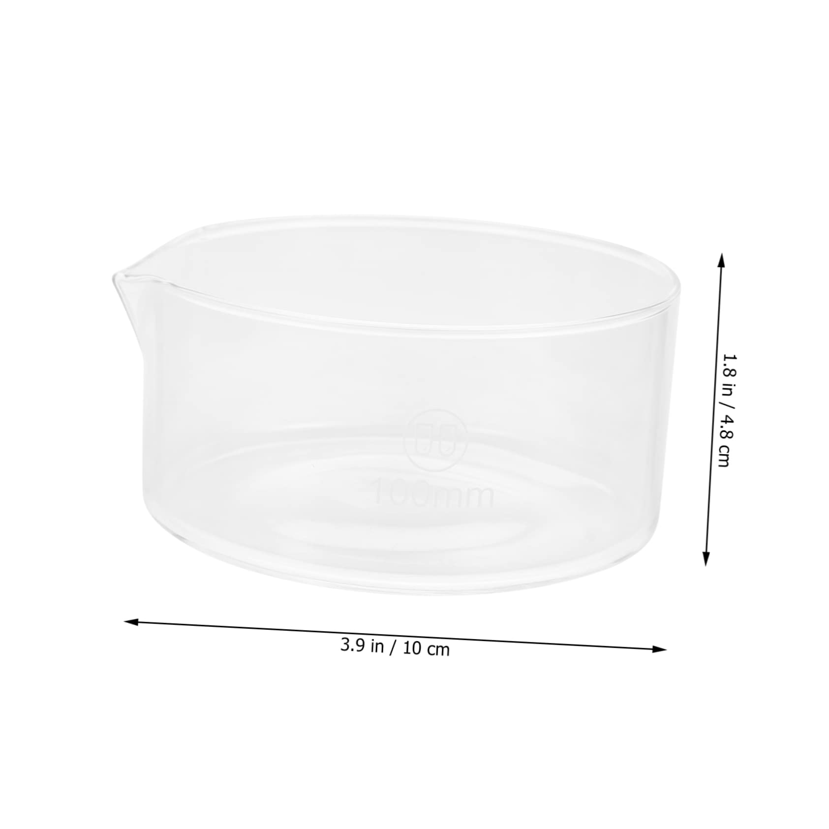 KICHOUSE Crystallizing Supplies Glass Crystallizing Dish Lab Measuring Cup Heatproof with Spout Flat Bottom Design