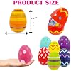 Chochkees Printed Easter Eggs 25-Pack Fillable with Hinge Bulk Colorful Painted Plastic Easter Eggs, Perfect for Easter Egg Hunt, Surprise Egg, Easter Hunt, 2.3 Inch Assorted Bright Colors