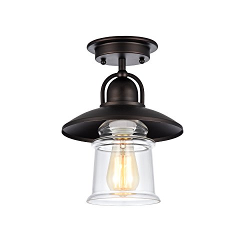 Chloe CH54051RB09-SF1 Manette Semi Flush Ceiling Light, One Size, Oil Rubbed Bronze