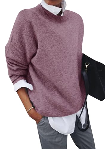 Image of YMING Women's Casual Collared 2 in 1 Pullover Tops Contrast Shirt Long Sleeve Sweater Blouse Solid Loose Fit Warm Sweatshirt