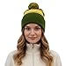 TopTie Customized Striped Cuffed Beanie with Pom Pom Unisex Winter & Sports Hat-YELLOWBLACK