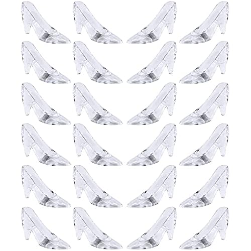 Super Z Outlet Plastic Mini Cinderella Princess Inspired Slipper High Heel Shoe Party Decoration for Weddings, Birthday Party, Table Serving, Candy & Other Event Favors (24)