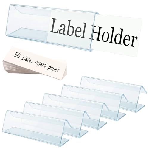 50 Pack Wood Shelf Label Clips