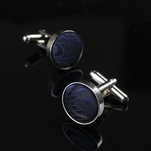 Dan Smith DHDB0005 Multicolored Cufflinks Microfiber Perfect 5 Pairs of Patterns Cufflinks Set