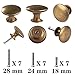 HUGOLEM 6 Pack Brass Round Antique Brass Kitchen Cabinet Knobs Cupboard Door Knobs Drawer Handle Pulls Dresser Knobs with 7 Pcs Screws for Bathroom Drawer Door Hardware