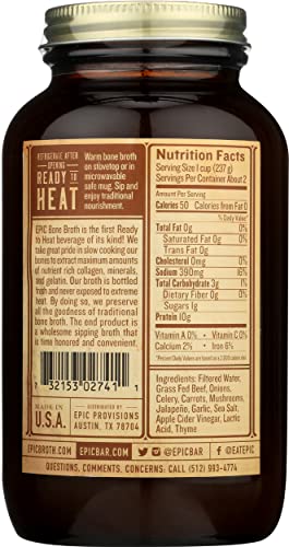 Epic Artisanal Bone Broth, Beef Jalapeno Sea Salt, 14 Oz. #TOP1