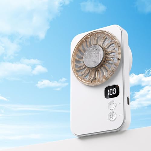 Ventilador manual con pantalla digital mini aire acondicionado portátil recargable 4