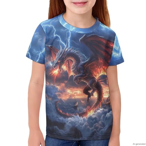 Image of WELLFLYHOM Kids Tshirts Girls Boys Short Sleeve Crewneck Tees Shirts Casual Sport Pullover Tops Size 3-16 Years